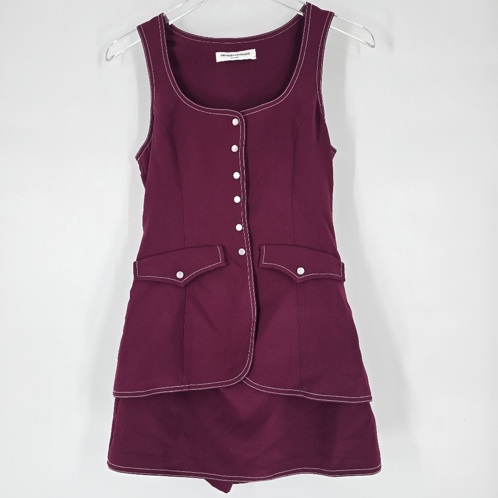 Amanda Uprichard Kya Romper in Bungundy Size XS